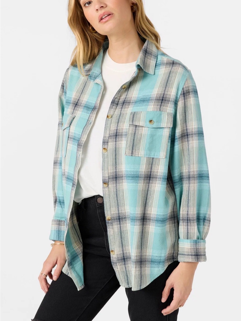 O'Neill Brooks Flannel Long Sleeve Top Size Medium